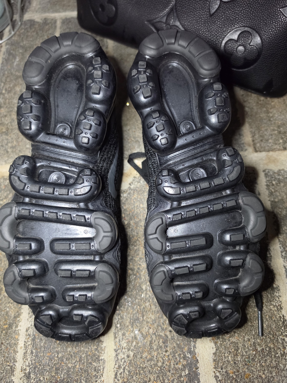 Nike Women's Black Air VaporMax+ Knit Running Shoes - Picture 5 of 7